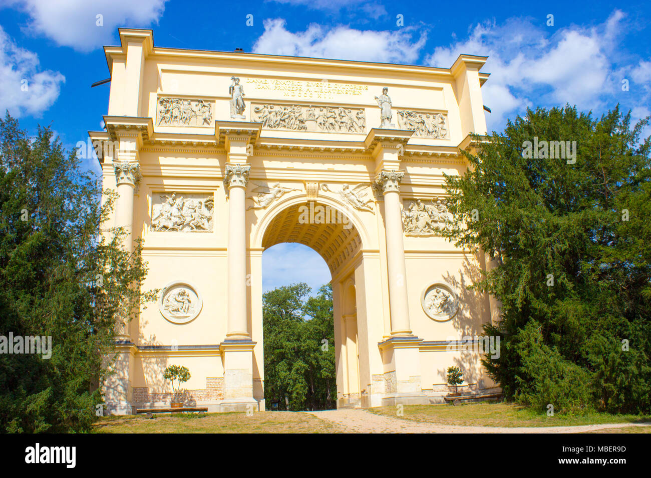Rendez-vous, chiamato anche il Tempio di Diana, si trova tra le città di Valtice e Lednice nella Repubblica Ceca. Foto Stock