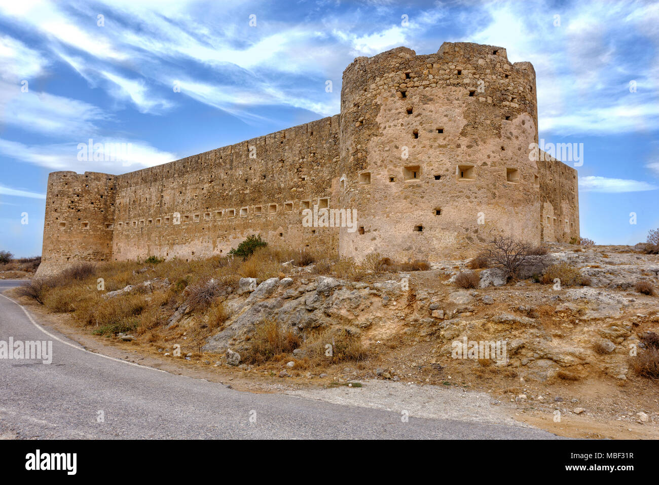 Aptera koulos fortezza sulla creta, costruito dai turchi nel XIX secolo per supervisionare irrequieta greci nella regione di Apokoronas Foto Stock