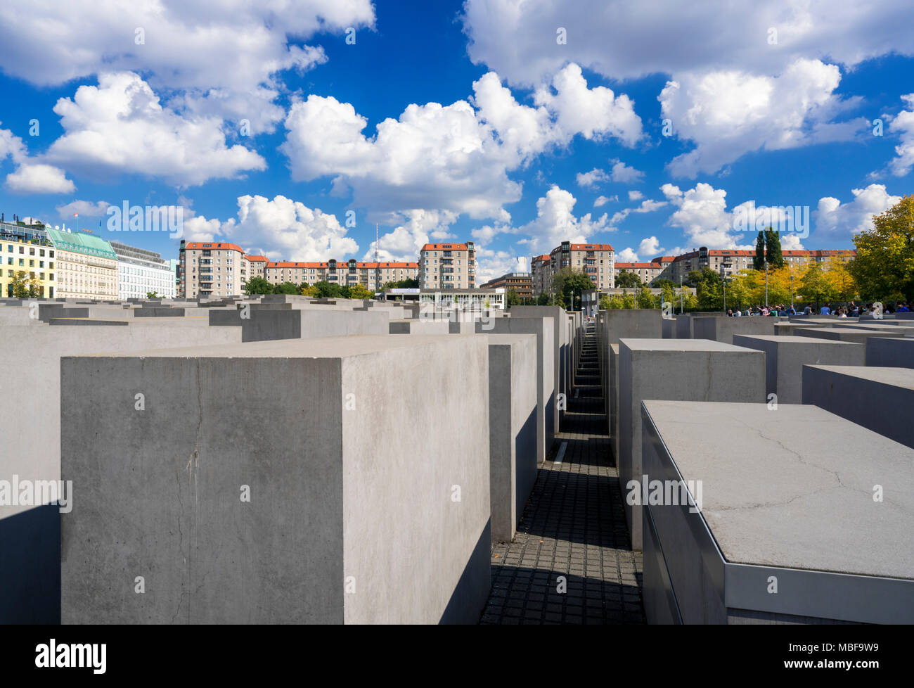 Il memoriale dell'olocausto Berlino, Germania, Europa Foto Stock