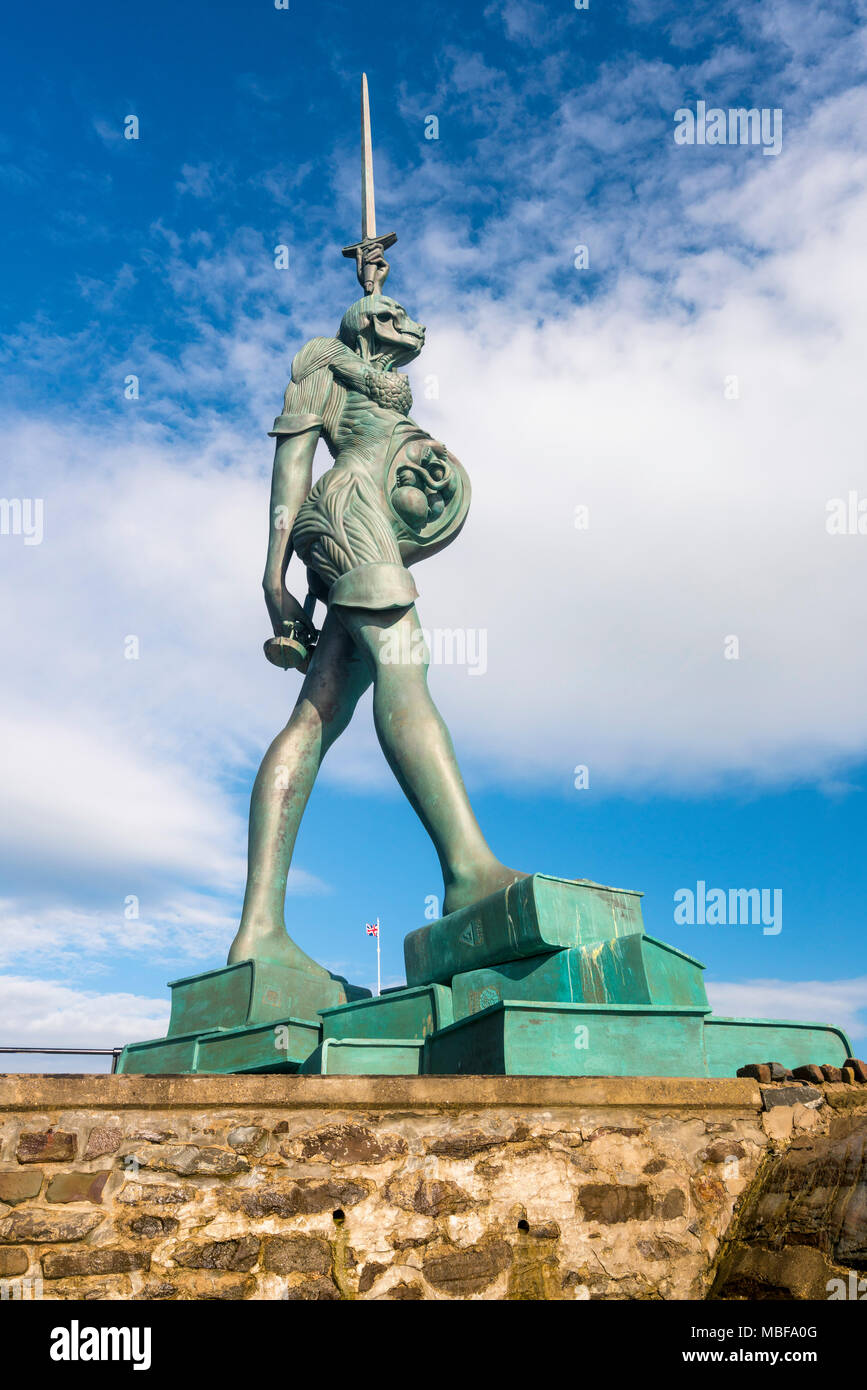 Damien Hirst Verity statua a Ilfracombe, Devon, Inghilterra, Regno Unito Foto Stock