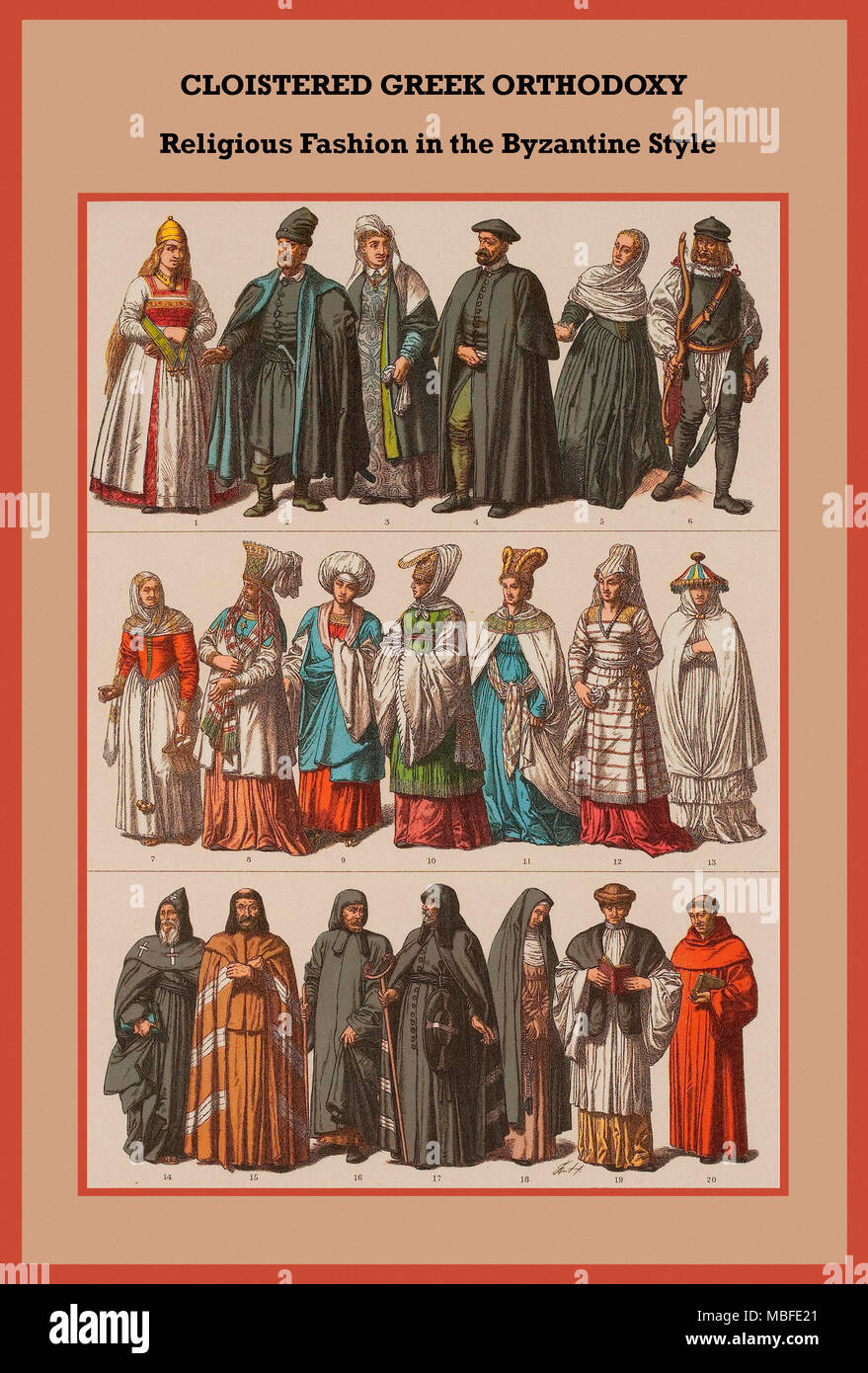 In clausura ortodossia greca moda religioso in stile bizantino Foto Stock