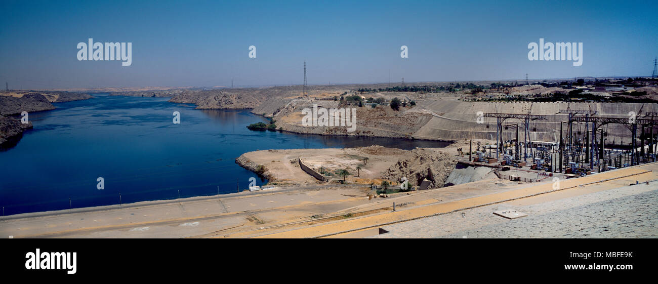 Aswan Egitto Aswan Alta Diga lago Nasser Foto Stock