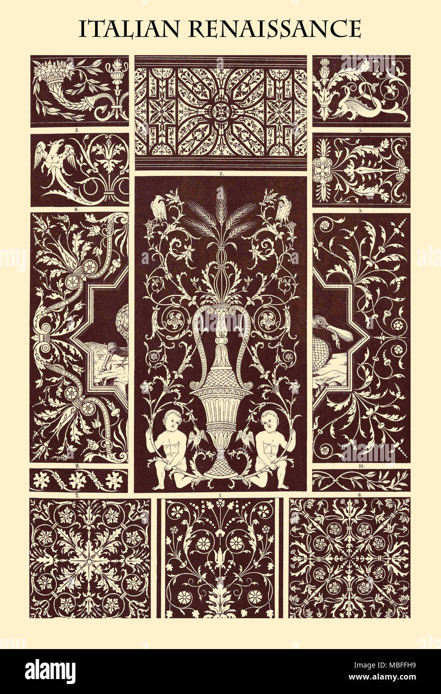 Ornamento del Rinascimento italiano Foto Stock