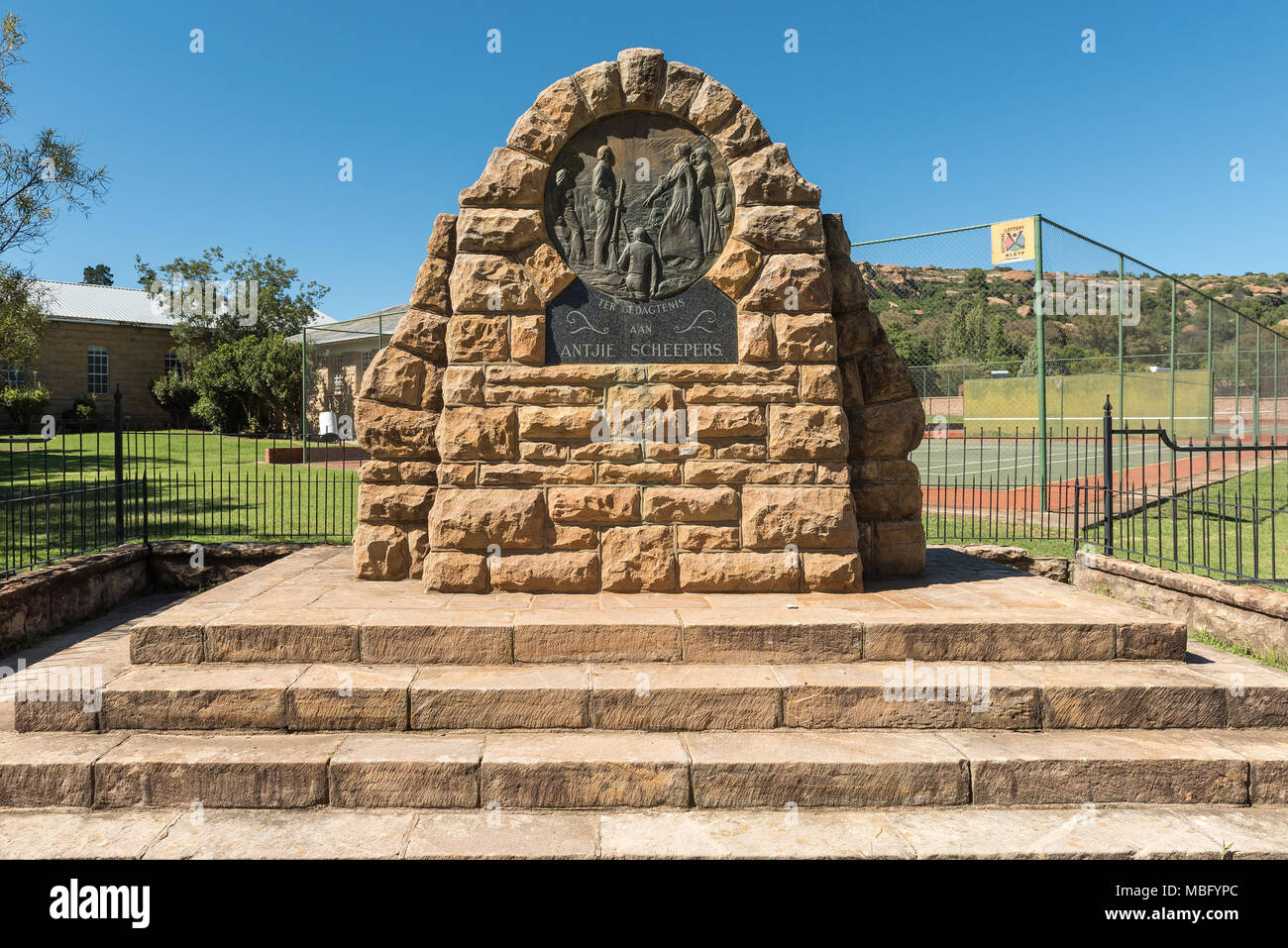 LADYBRAND, SUD AFRICA - 12 Marzo 2018: Il Antjie Sceepers, un bambino eroina, memorial a Ladybrand, una cittadina nella parte orientale dello Stato libero Provincia vicino Foto Stock