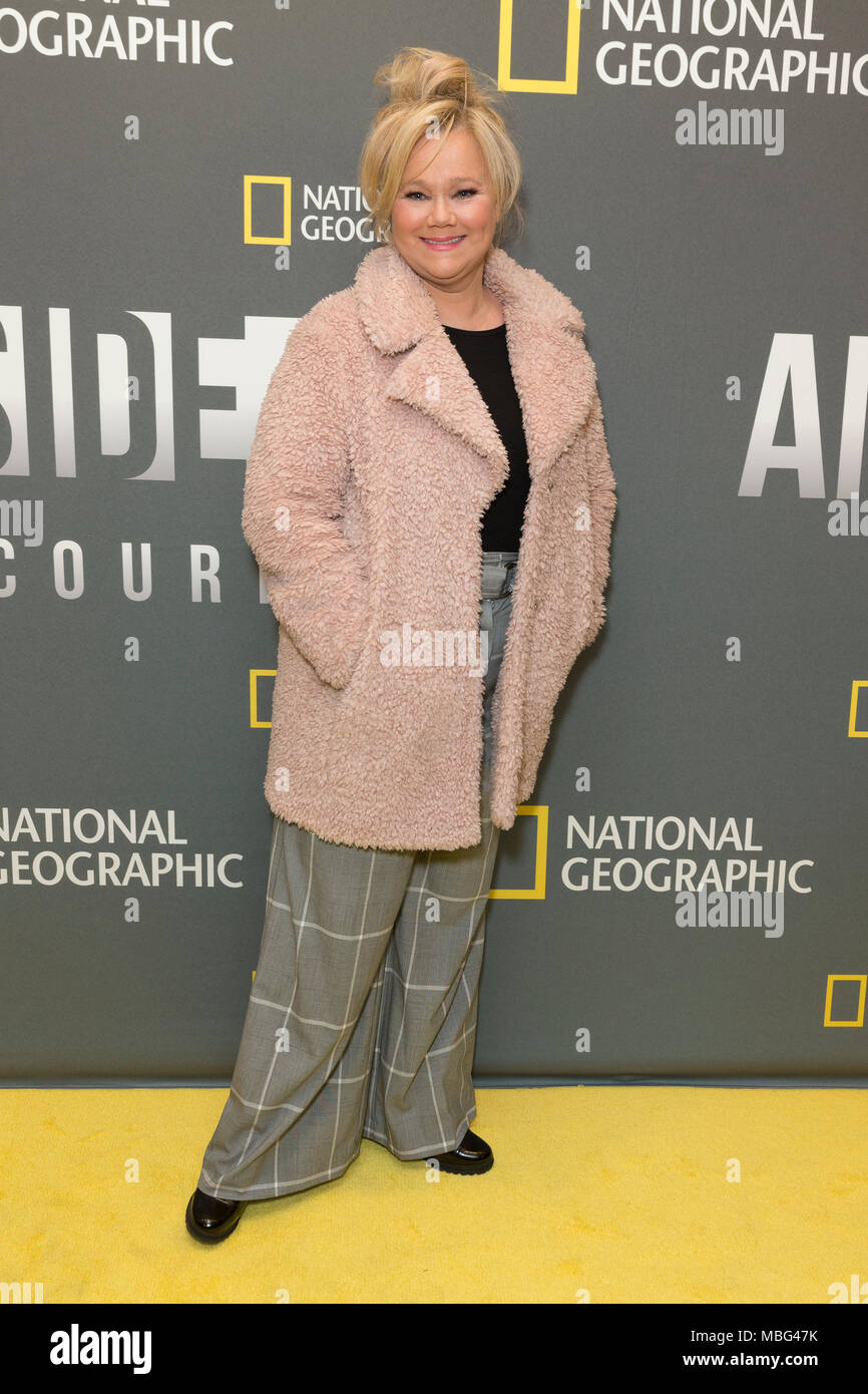 New York, Stati Uniti. 09Apr, 2018. Caroline Rhea assiste National Geographic presenta America dentro e fuori con Katie Couric presso il Museo di Arte Moderna a credito: Lev Radin/Pacific Press/Alamy Live News Foto Stock