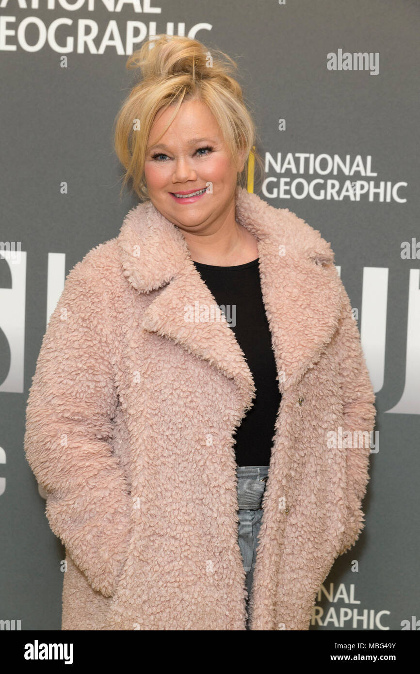 New York, Stati Uniti. 09Apr, 2018. Caroline Rhea assiste National Geographic presenta America dentro e fuori con Katie Couric presso il Museo di Arte Moderna a credito: Lev Radin/Pacific Press/Alamy Live News Foto Stock