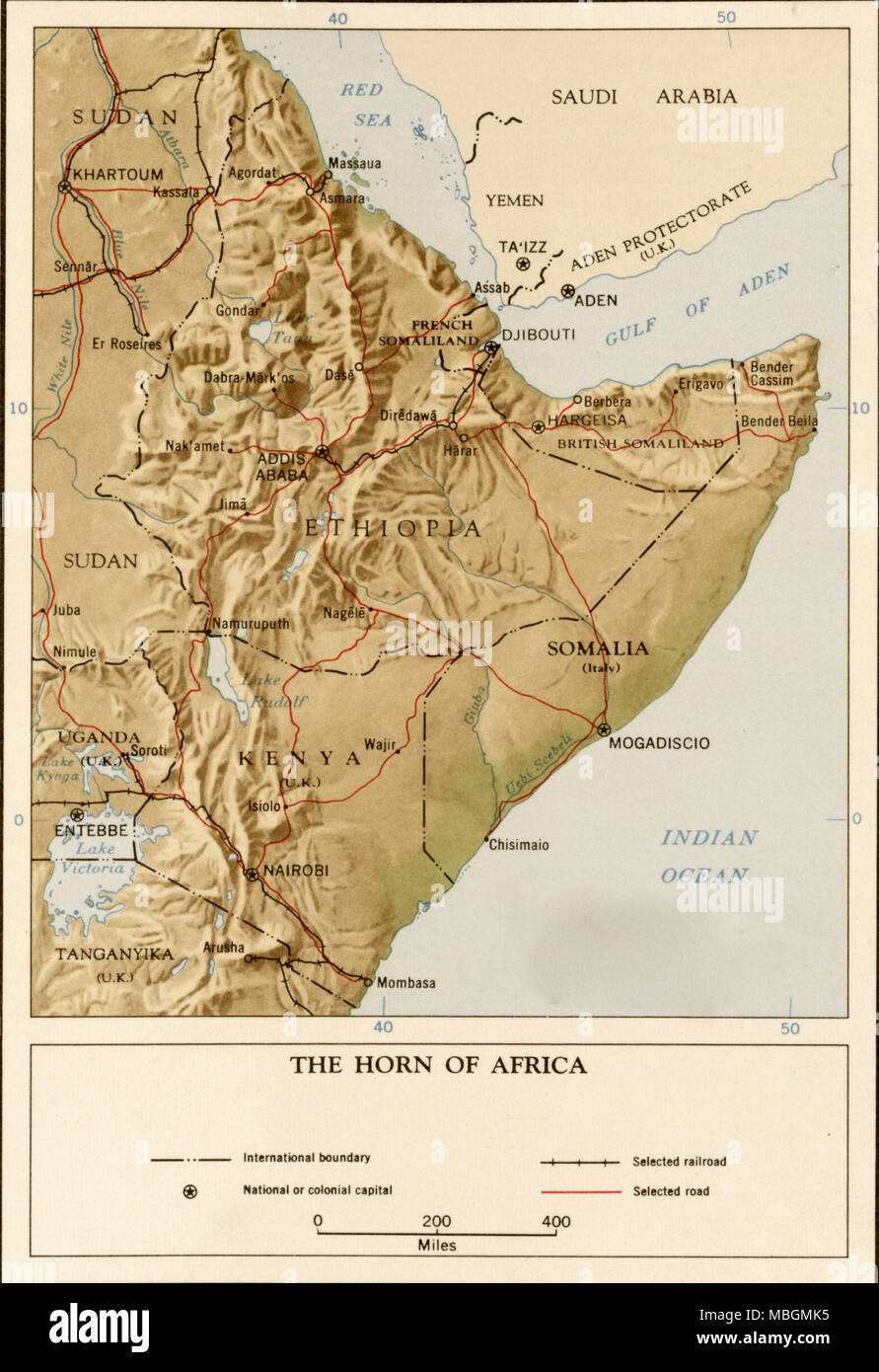 Corno d'Africa - 1969 Foto Stock