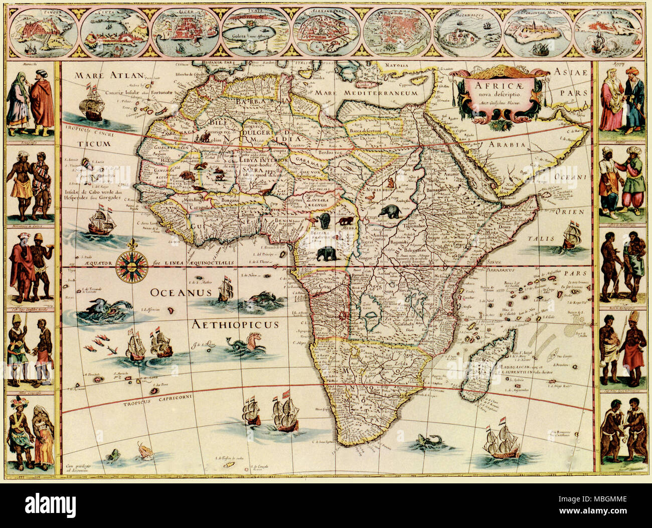 Africa - 1666 - con i suoi popoli Foto Stock