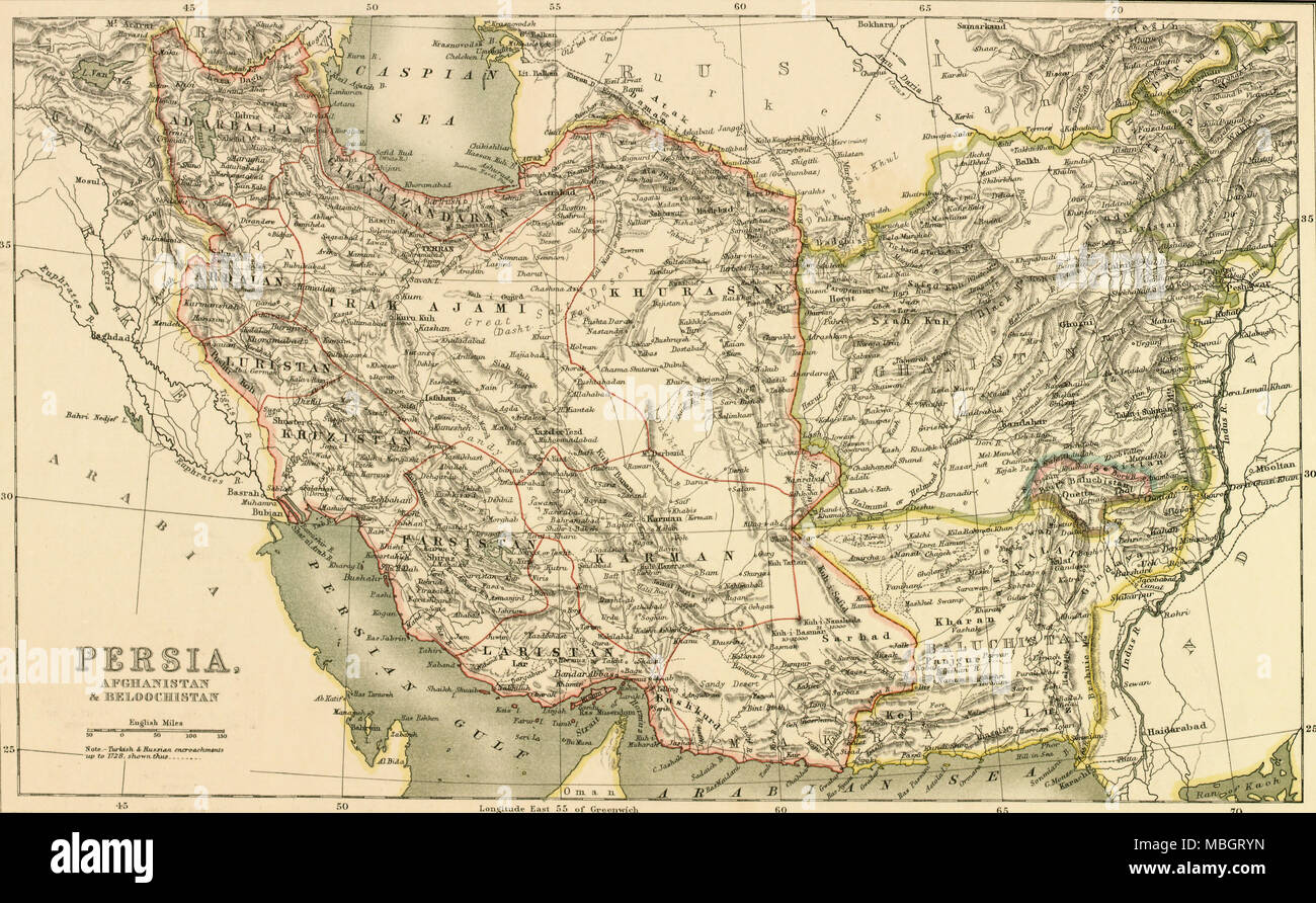 La Persia, Afghanistan e Baluchistan - 1901 Foto Stock