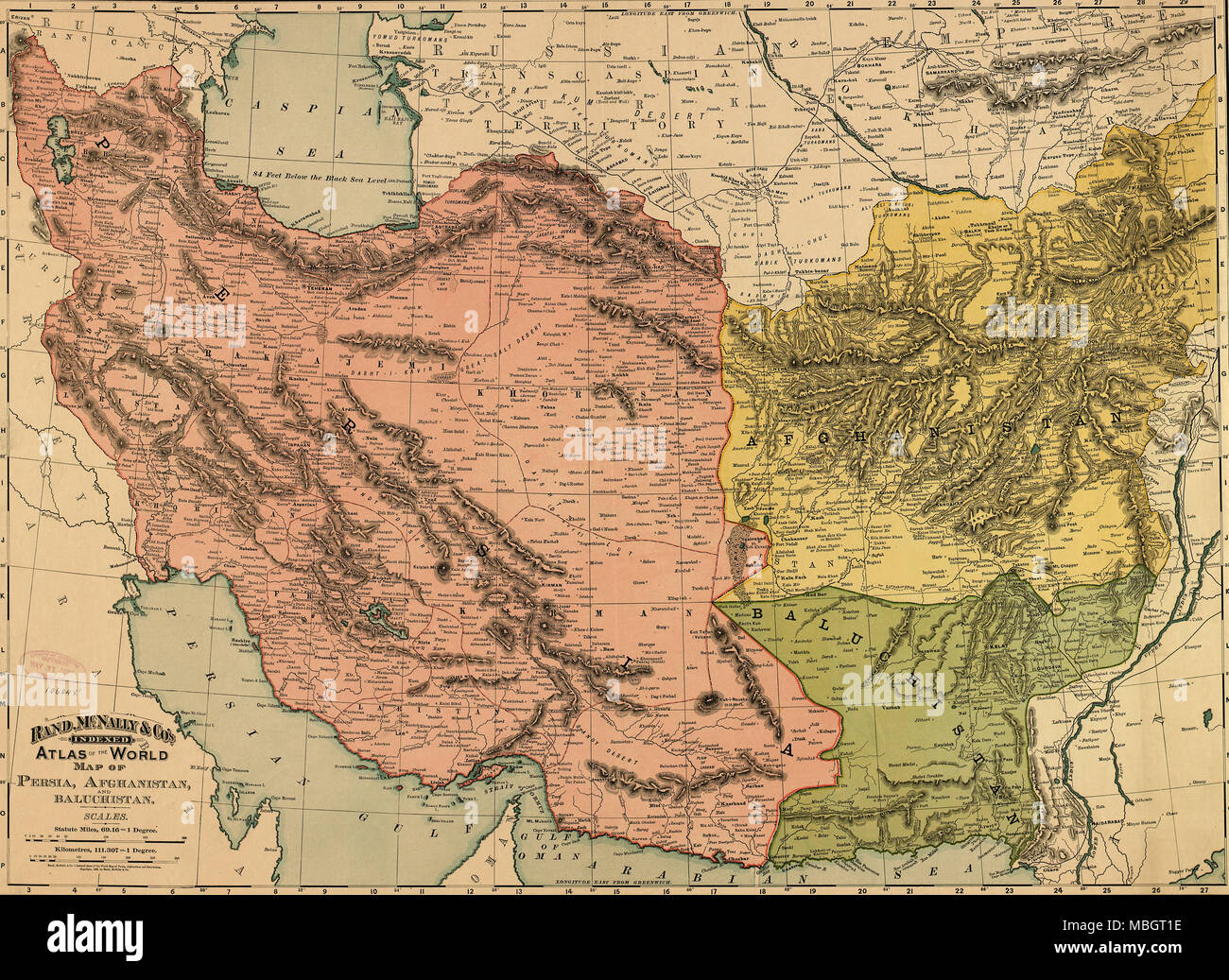 La Persia, Afghanistan e Baluchistan - 1901 Foto Stock