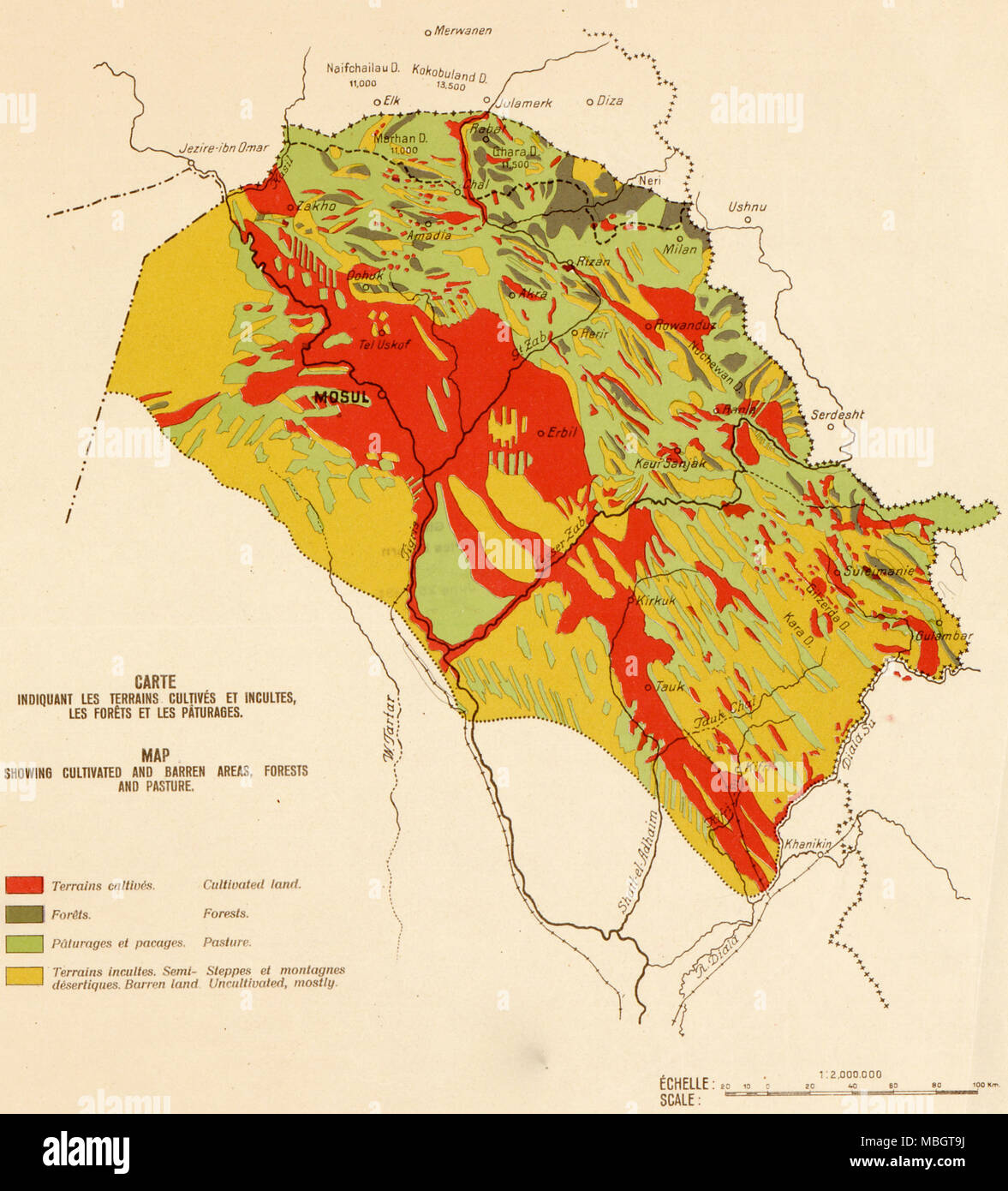 Aree coltivate - Iraq - 1924 Foto Stock
