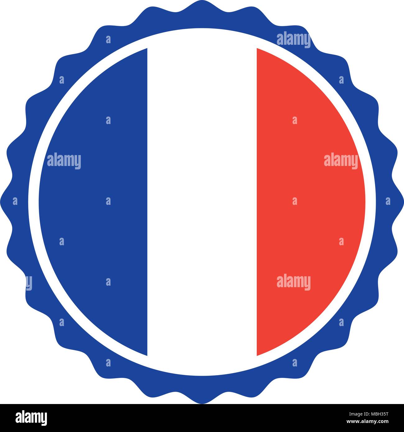 Bandiera della Francia etichetta nazionalismo patriottico simbolo Illustrazione Vettoriale