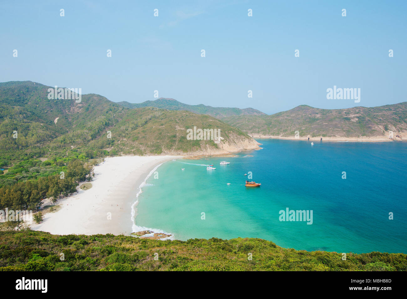Hong Kong spiaggia di giorno, percorso escursionistico Foto Stock