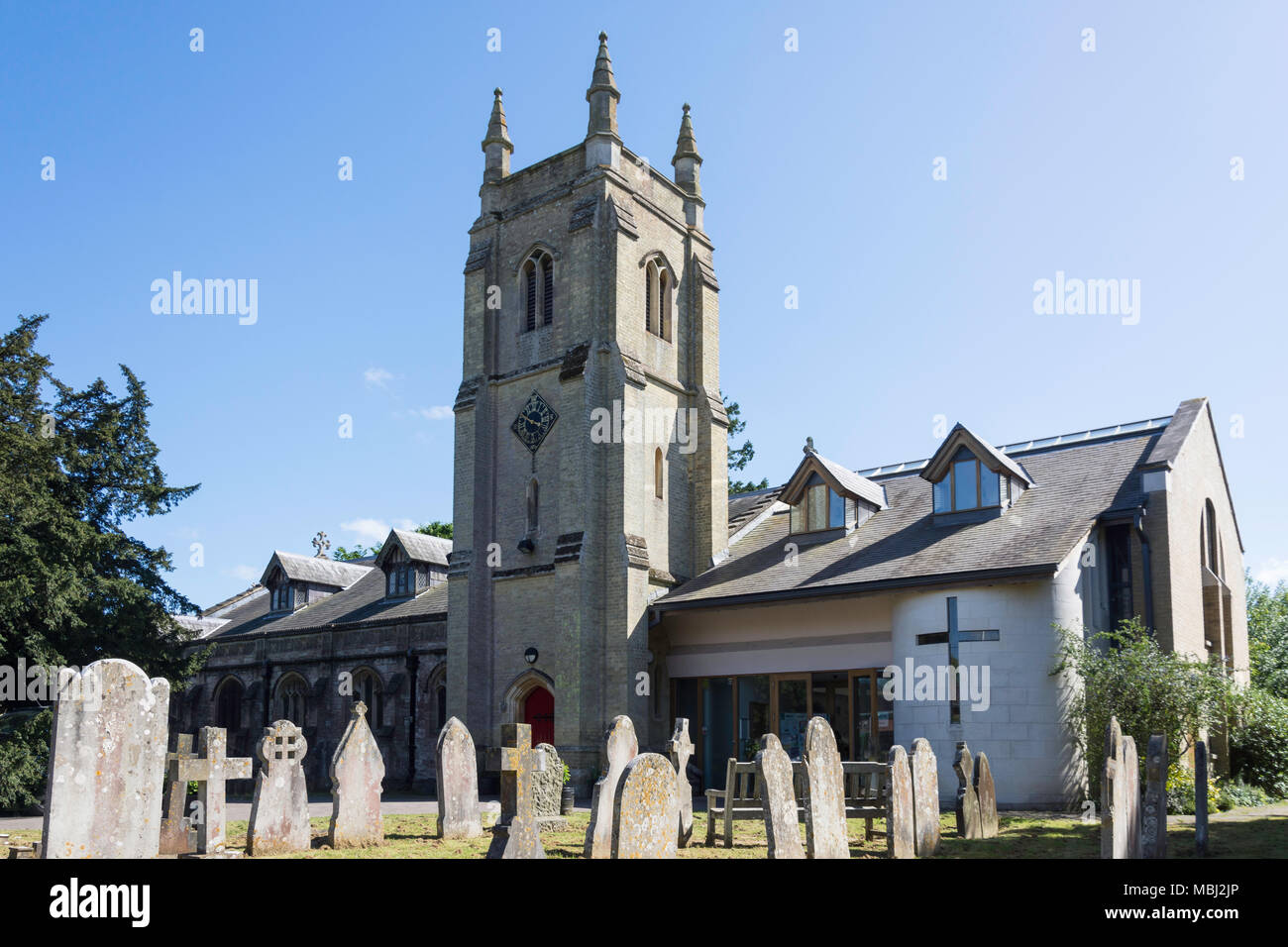 Chiesa di tutti i santi, High Street, Botley, Hampshire, Inghilterra, Regno Unito Foto Stock