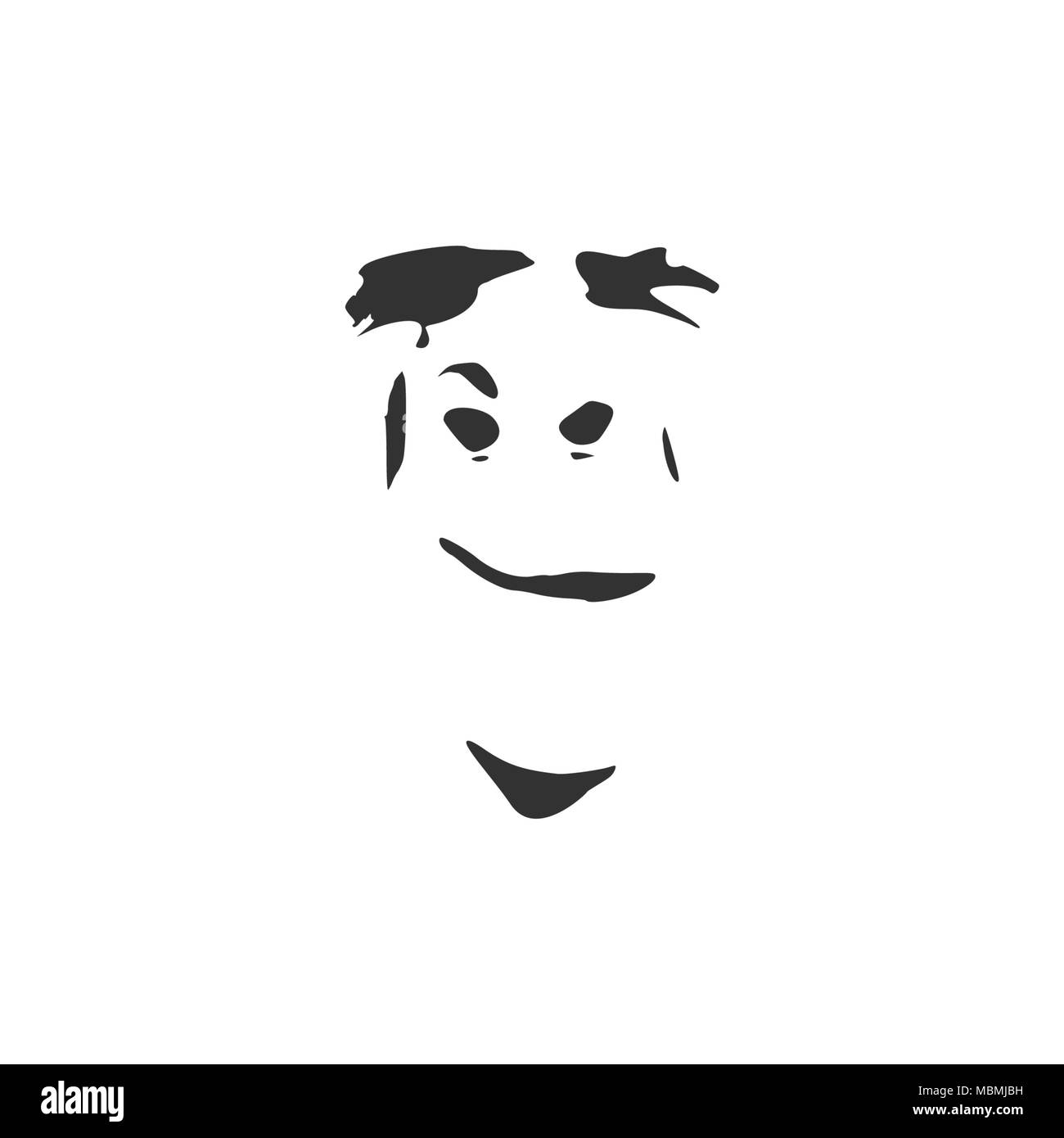 Faccia Smirking silhouette Illustrazione Vettoriale