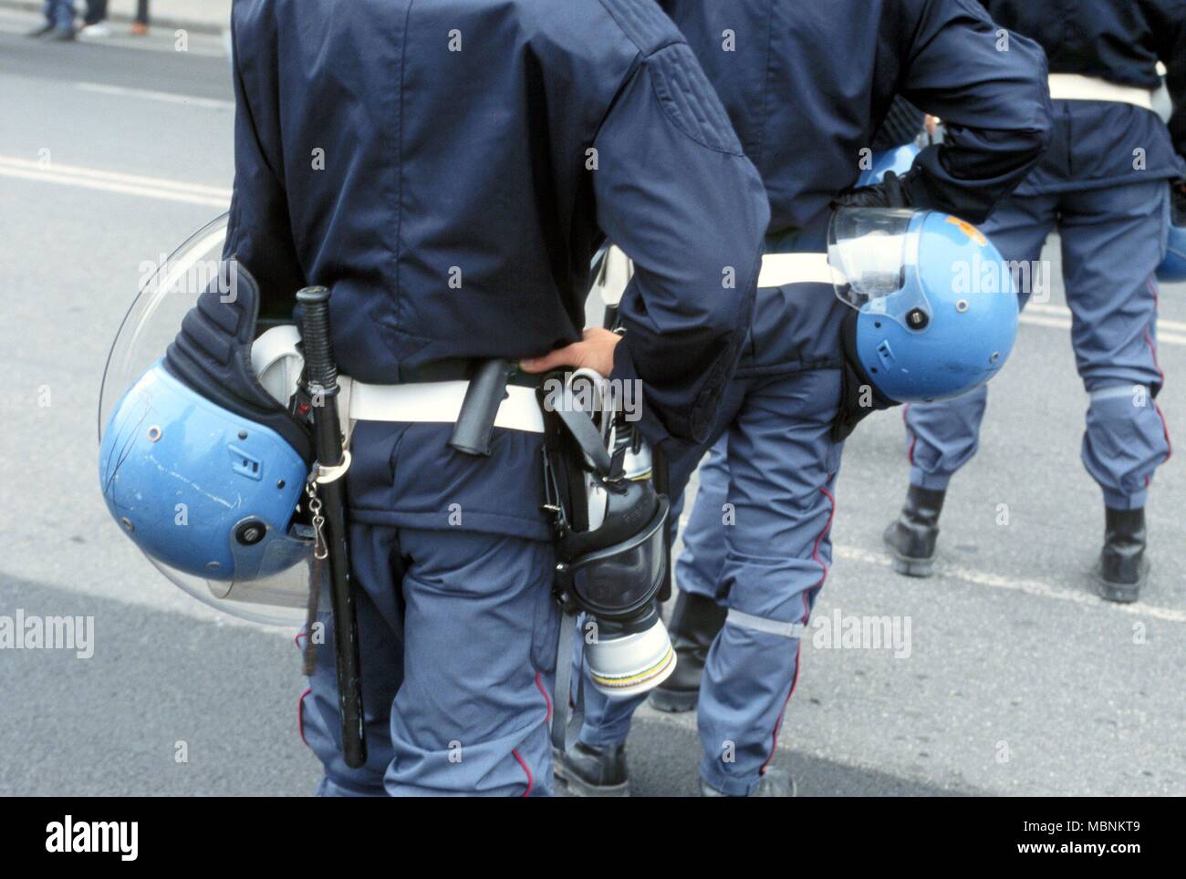 La protesta contro la international summit G8 di Genova (Italia), Luglio 2001 Foto Stock