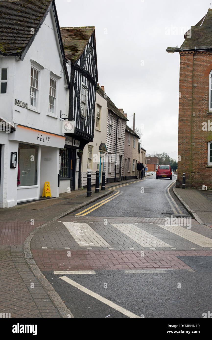 Billericay, Essex, Inghilterra, aprile 2018, una vista di Chapel Street. Foto Stock