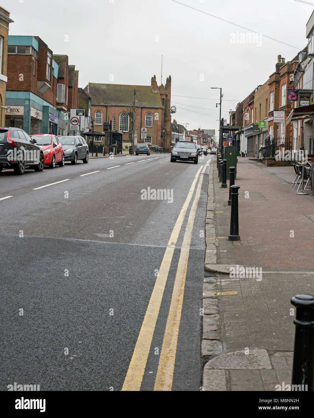 Billericay, Essex, Inghilterra, aprile 2018, la vista della strada alta. Foto Stock