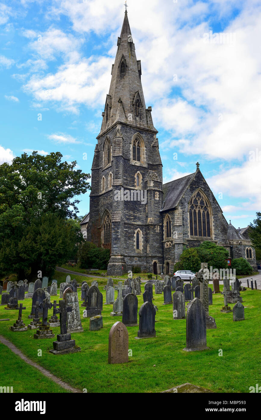 Santa Maria la chiesa parrocchiale in Ambleside nel Lake District in Cumbria, Inghilterra Foto Stock