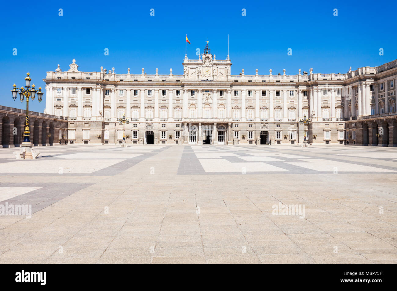Il Palazzo Reale di Madrid o del Palacio Real de Madrid è la residenza ufficiale della famiglia reale spagnola di Madrid in Spagna Foto Stock