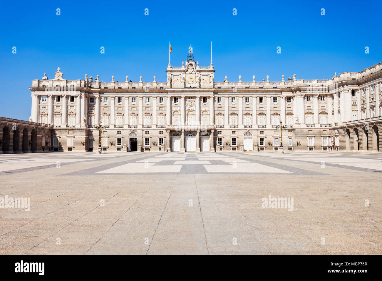 Il Palazzo Reale di Madrid o del Palacio Real de Madrid è la residenza ufficiale della famiglia reale spagnola di Madrid in Spagna Foto Stock