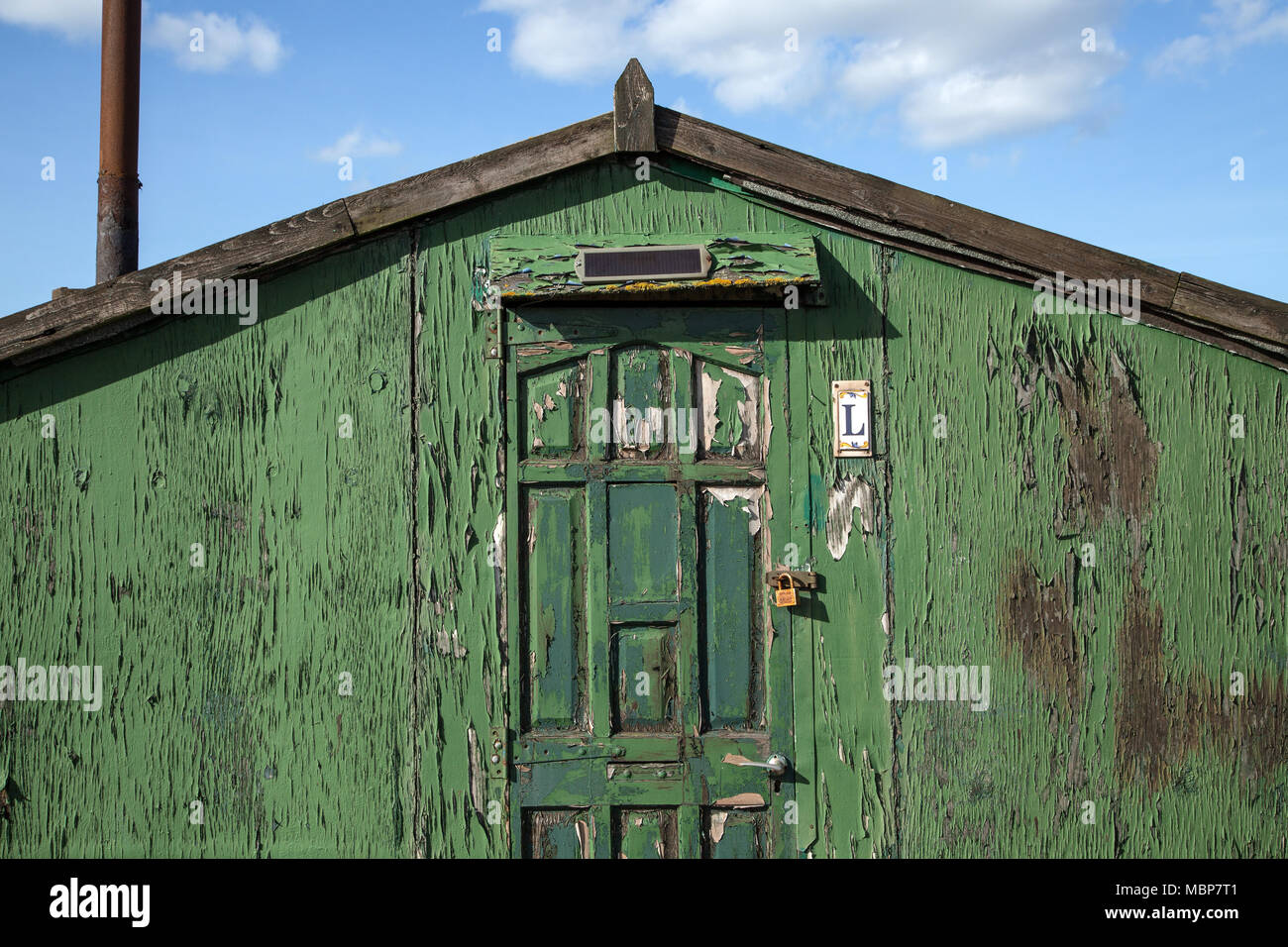 Fishermens capanne. Foro Paddys, Redcar, Inghilterra. Foto Stock