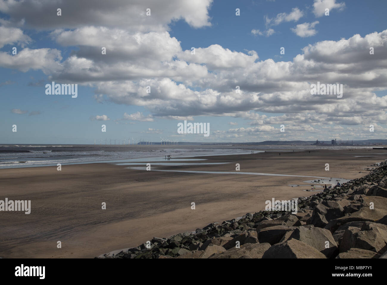 Seaton Carew beach, Hartlepool, Inghilterra. Regno Unito Foto Stock