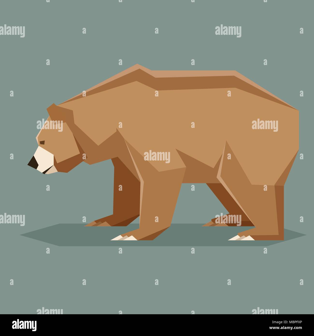 Immagine vettoriale della piana poligonale orso bruno Illustrazione Vettoriale