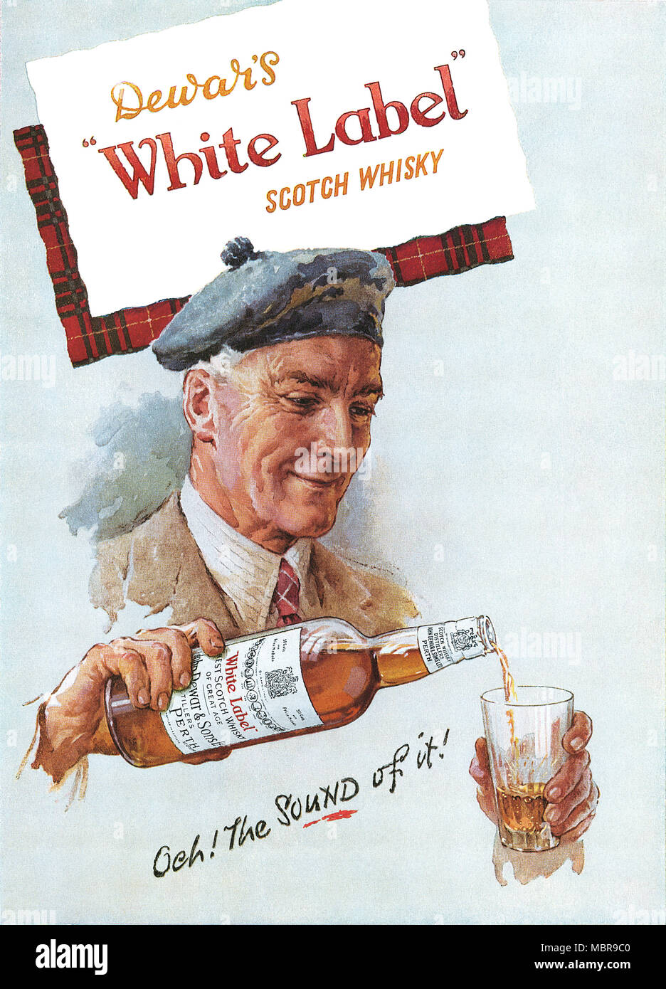 1949 British pubblicità per Dewar's White Label scotch whisky. Foto Stock