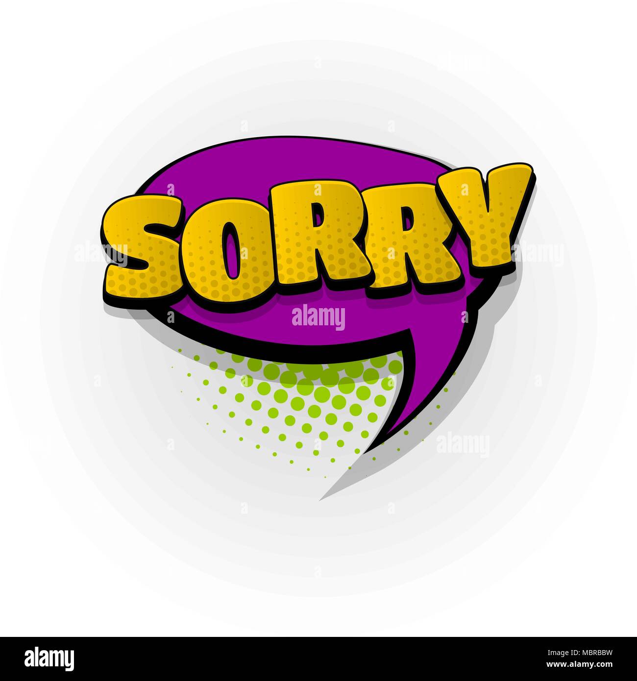 Siamo spiacenti del libro di fumetti di testo pop art Illustrazione Vettoriale