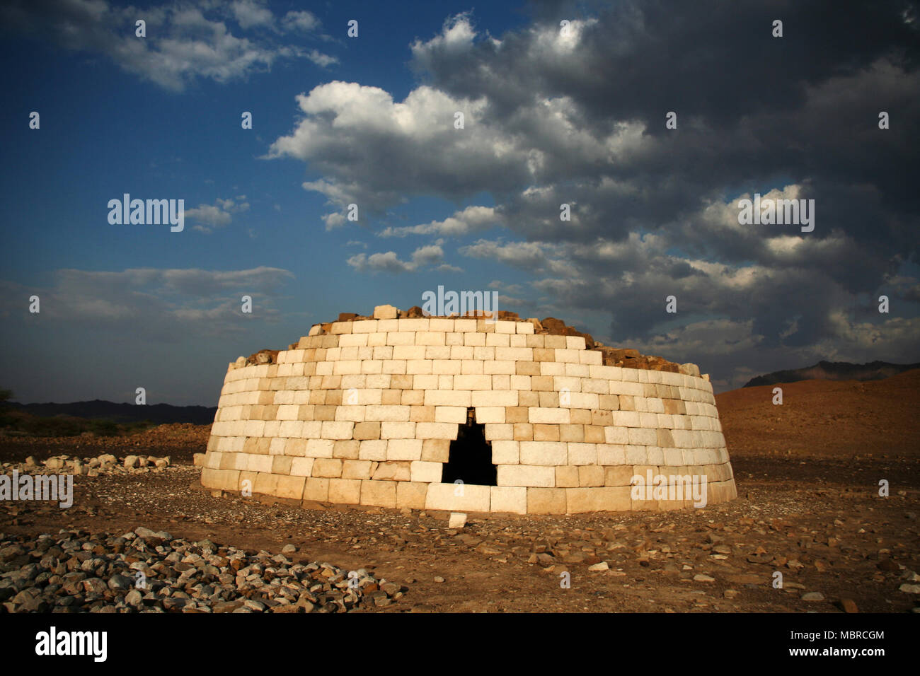 4000 anno di età del Bronzo Antico tombe a Bat, Oman Foto Stock