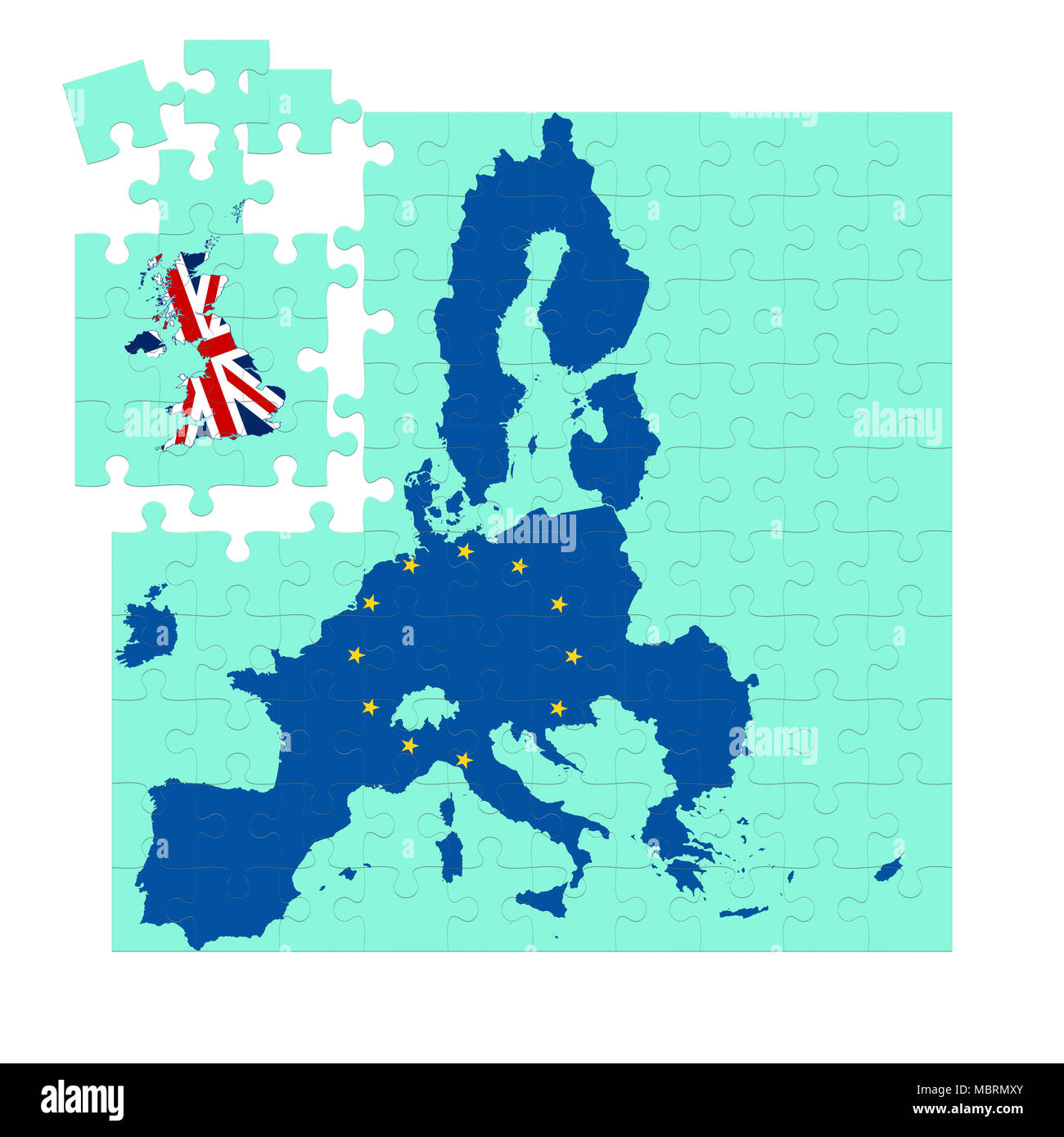 Concetto di immagine del Brexit, Gran Bretagna a lasciare l'UE Foto Stock