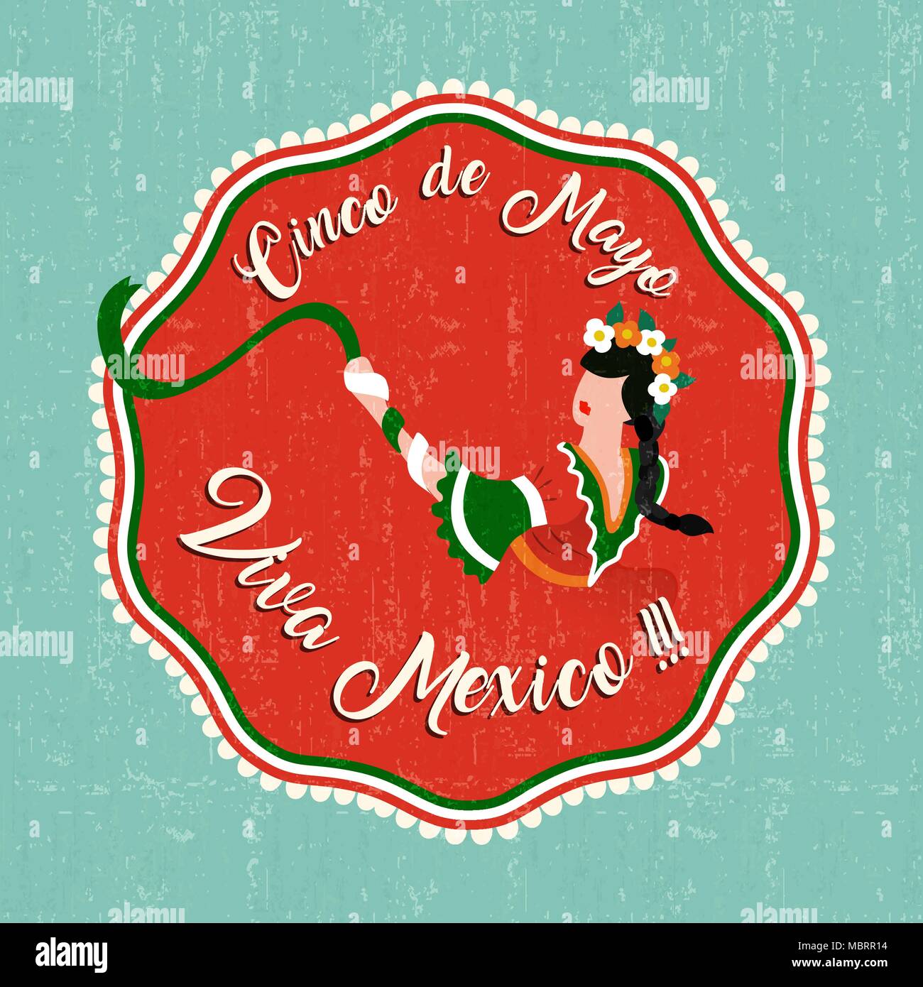 Cinco de Mayo celebrazione della scheda Messaggi di saluto. Donna ragazza vestita in tradizionale abito messicano con fiori di capelli e la tipografia preventivo. EPS10 vettore. Illustrazione Vettoriale Cinco de Mayo celebrazione della scheda Messaggi di saluto. Donna ragazza vestita in tradizionale abito messicano con fiori di capelli e la tipografia preventivo. EPS10 vettore. Illustrazione Vettoriale