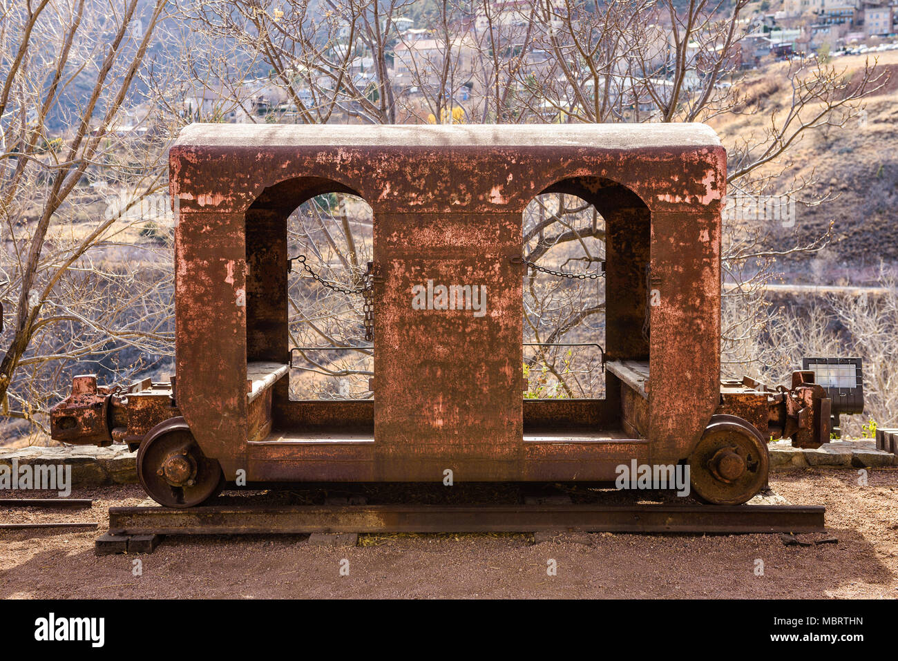 Vecchio carrello minerario Foto Stock
