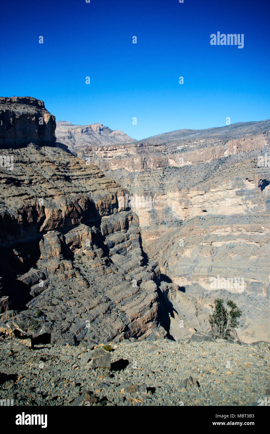 Jebel Shams, montagne Hajar, Oman Foto Stock