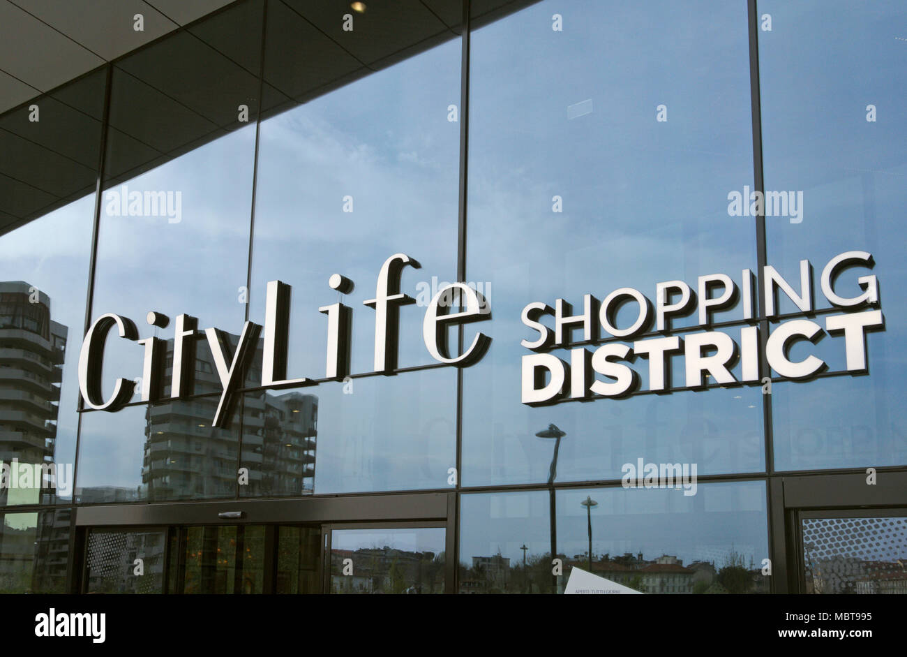 Il CityLife Shopping Center ingresso, Milano, Italia Foto Stock