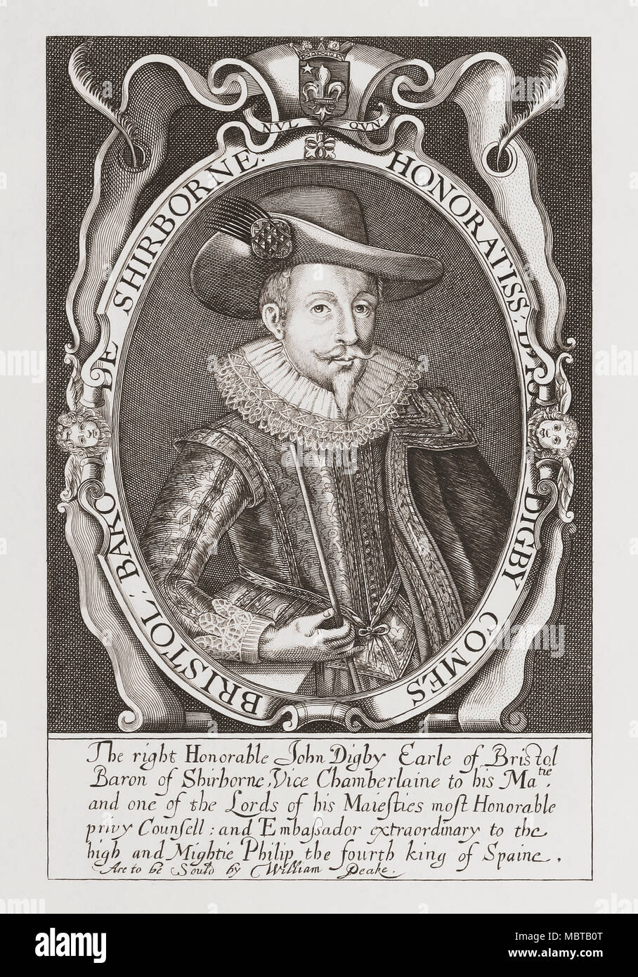 John Digby, 1° Conte di Bristol, 1580 - 1653. Il diplomatico inglese. Da Woodburn's galleria di ritratti di rare, pubblicato 1816. Foto Stock
