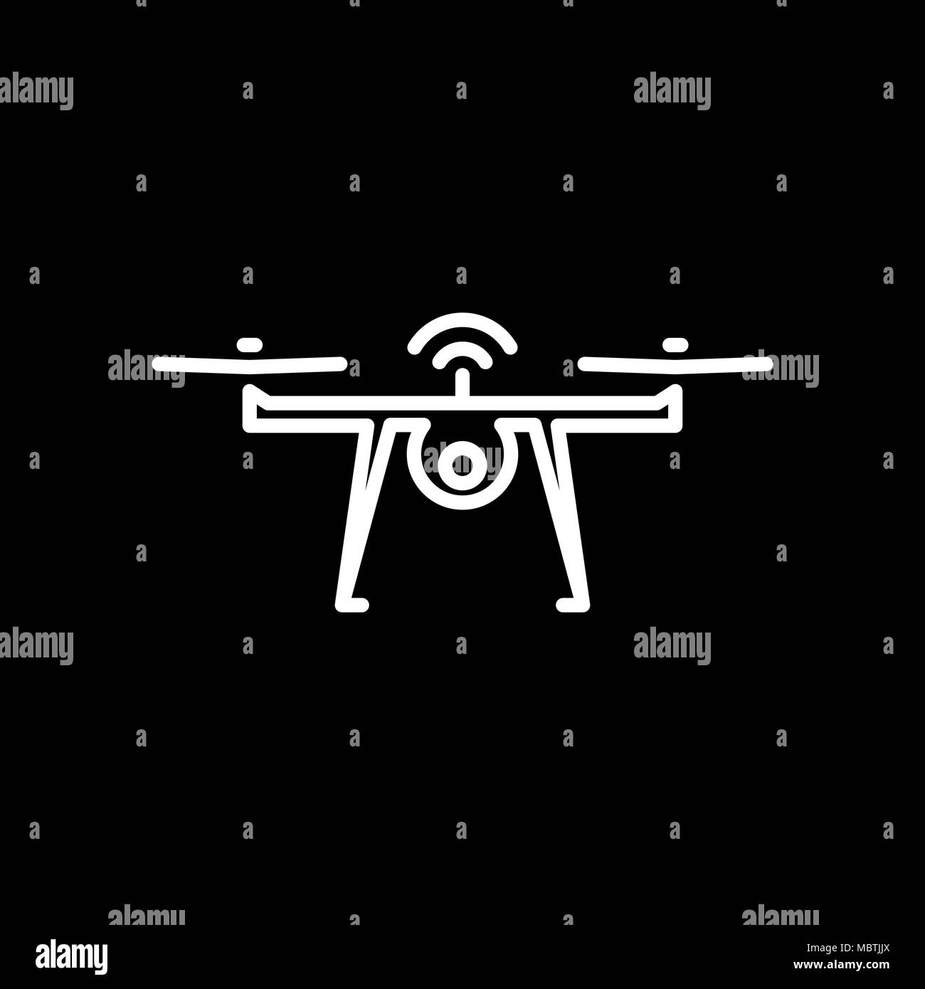Aria icona drone semplice piatto illustrazione vettoriale. Illustrazione Vettoriale