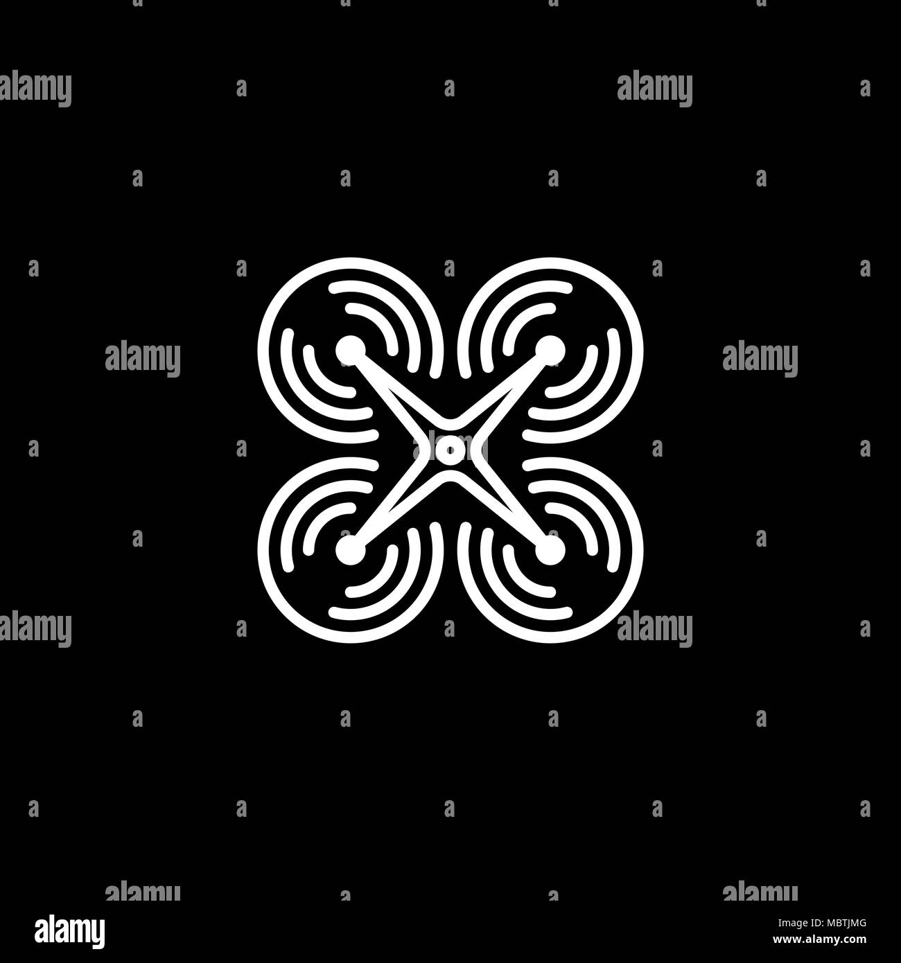 Aria icona drone semplice piatto illustrazione vettoriale. Illustrazione Vettoriale