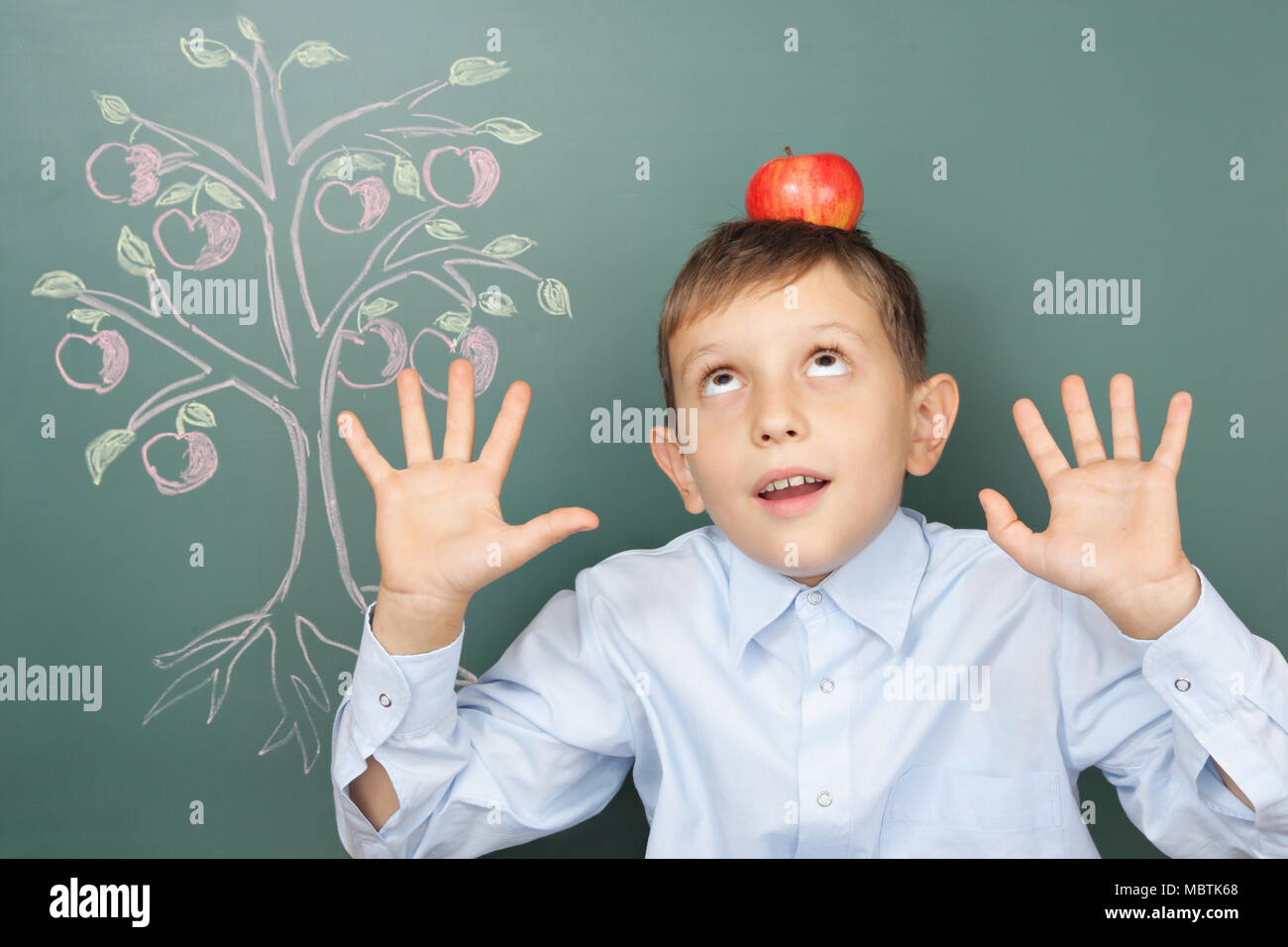 Gravitazione Universale istruzione concetto divertente Foto Stock