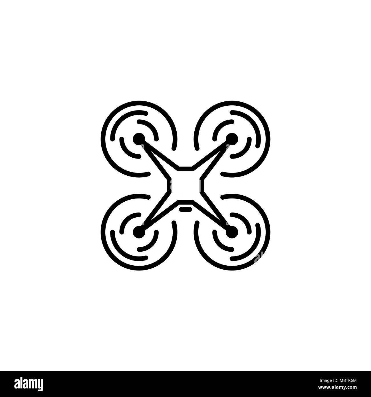 Aria icona drone semplice piatto illustrazione vettoriale. Illustrazione Vettoriale