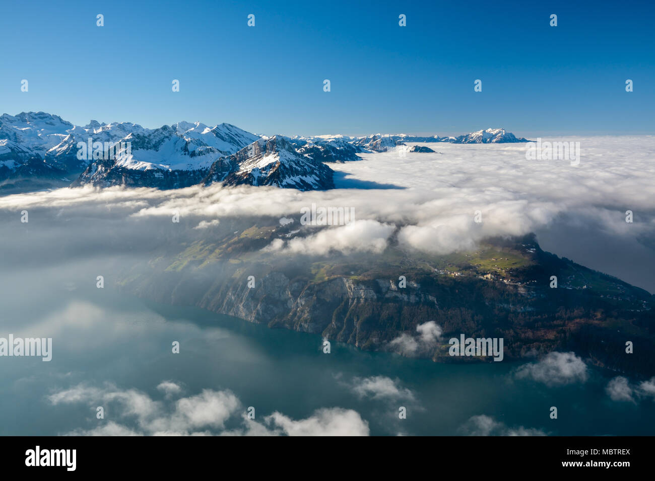 Alpi svizzere come visto da Fronalpstock in Svizzera Foto Stock