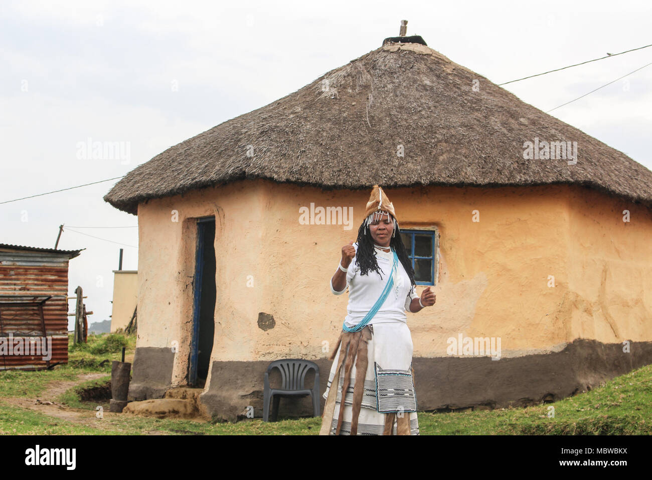 Guaritore tradizionale da Xhosa cultura nel Transkei regione del Sud Africa Foto Stock