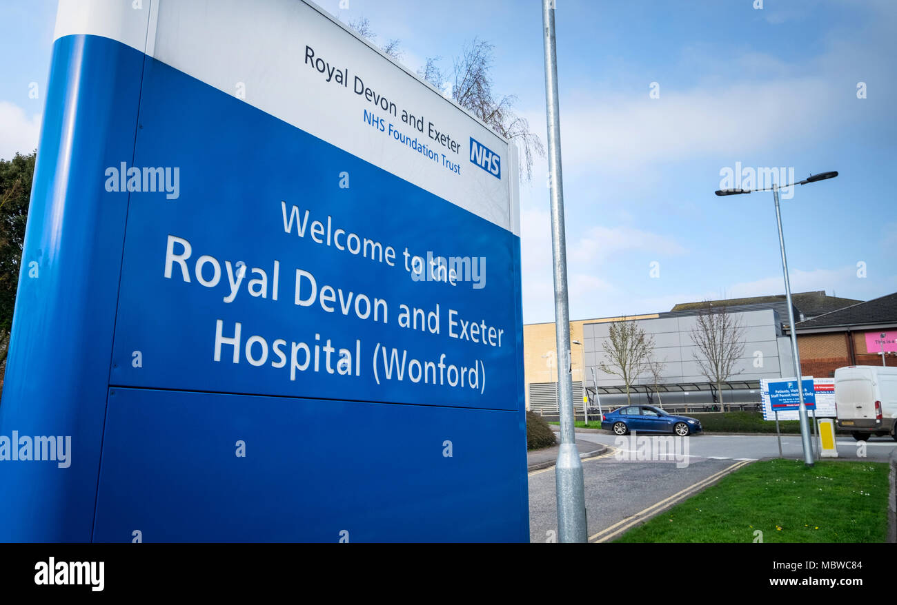 Royal Devon e Exeter Hospital, Exeter, Regno Unito Foto Stock