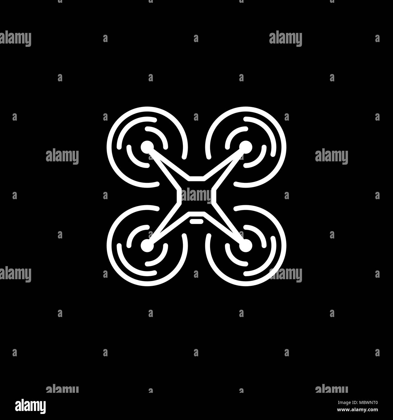 Aria icona drone semplice piatto illustrazione vettoriale Illustrazione Vettoriale