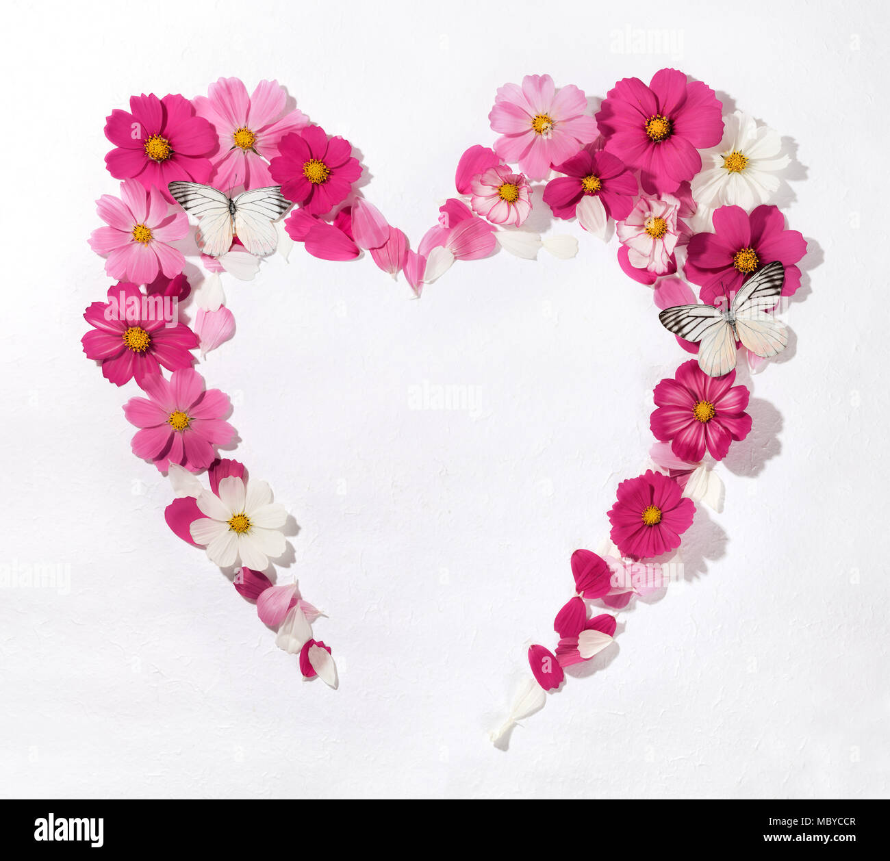 A forma di cuore ad ghirlanda di fiori galsang Foto Stock