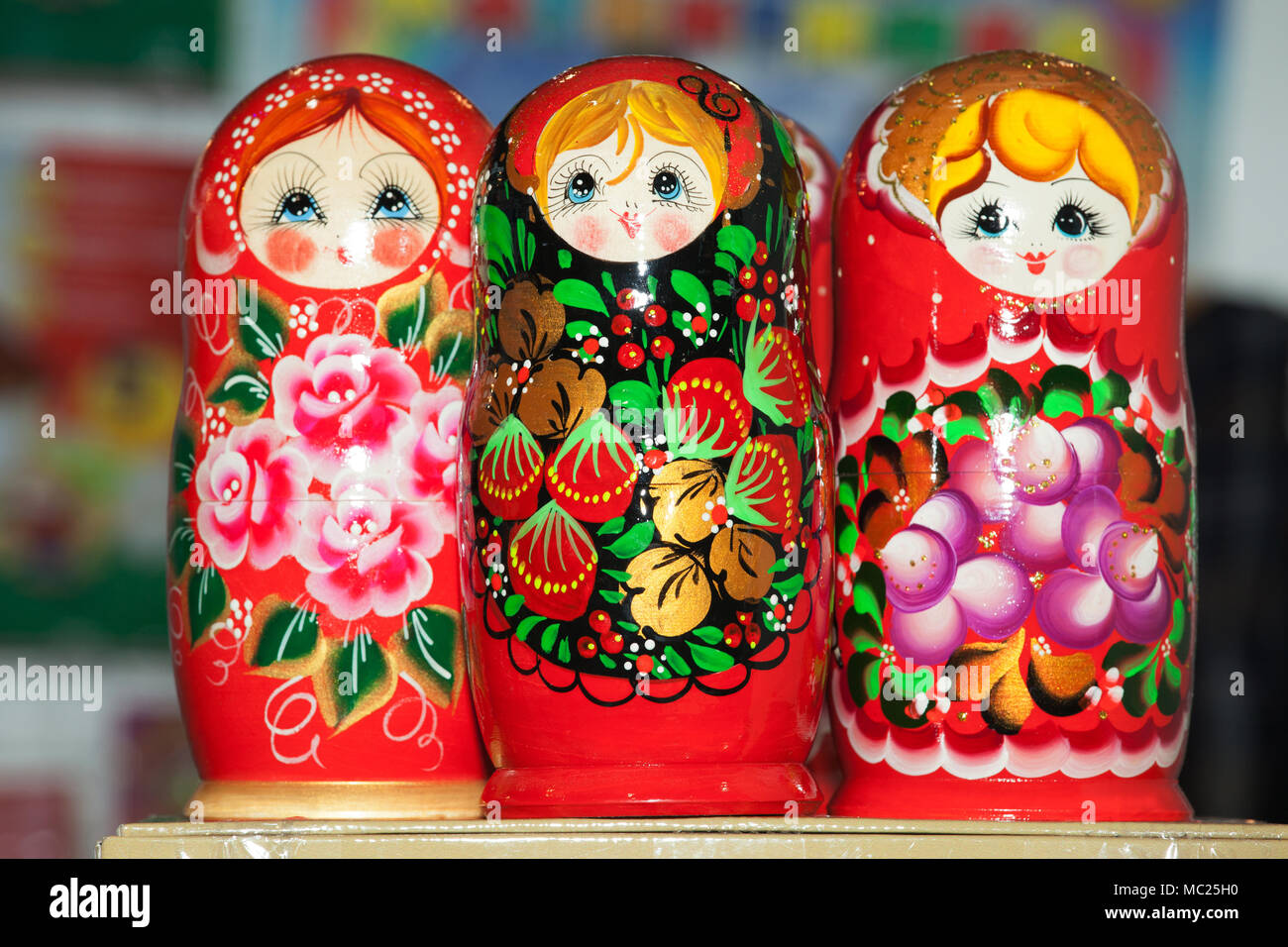 Russo bambole in legno Matrioshka Foto Stock