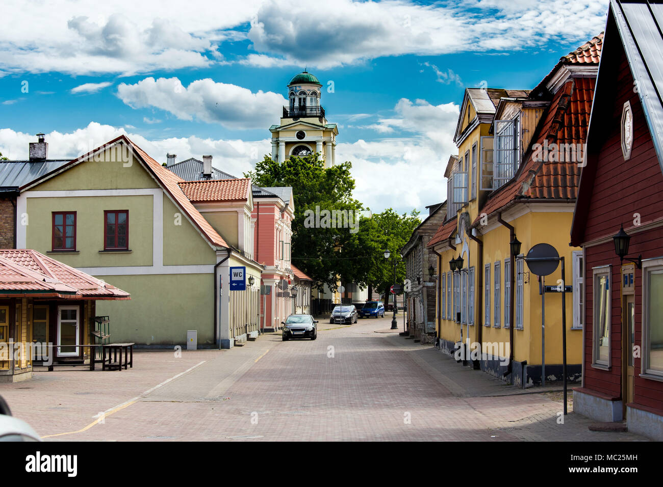 Strada di Ventspils Foto Stock