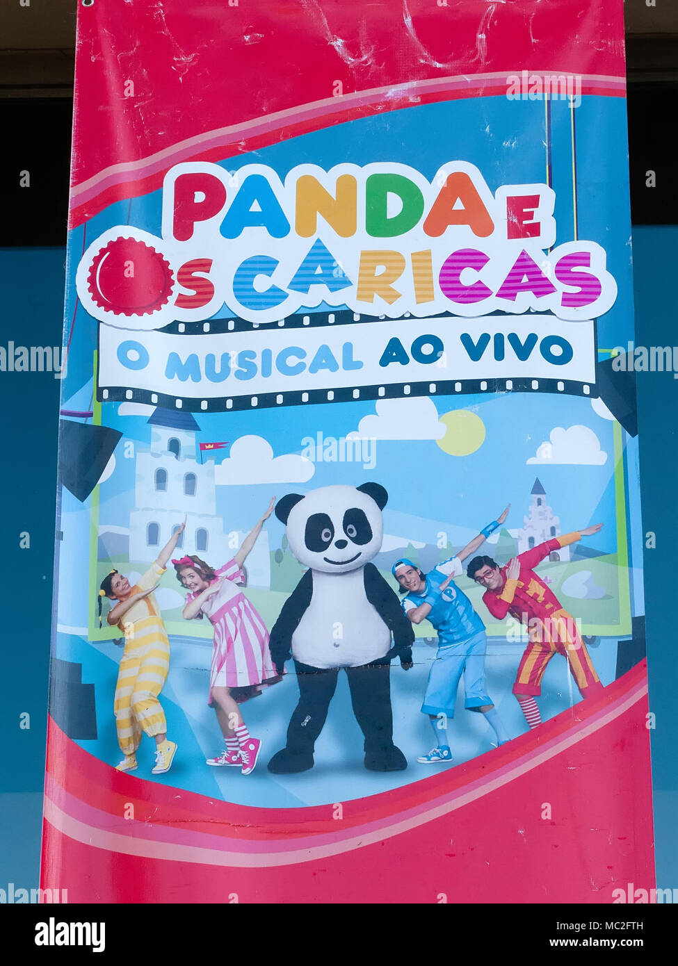 Guimaraes, Portogallo. Poster concerto di Os Caricas band, in Arena Multiusos di Guimaraes. Banda popolare ed è parte del Canal Panda canale via cavo Foto Stock