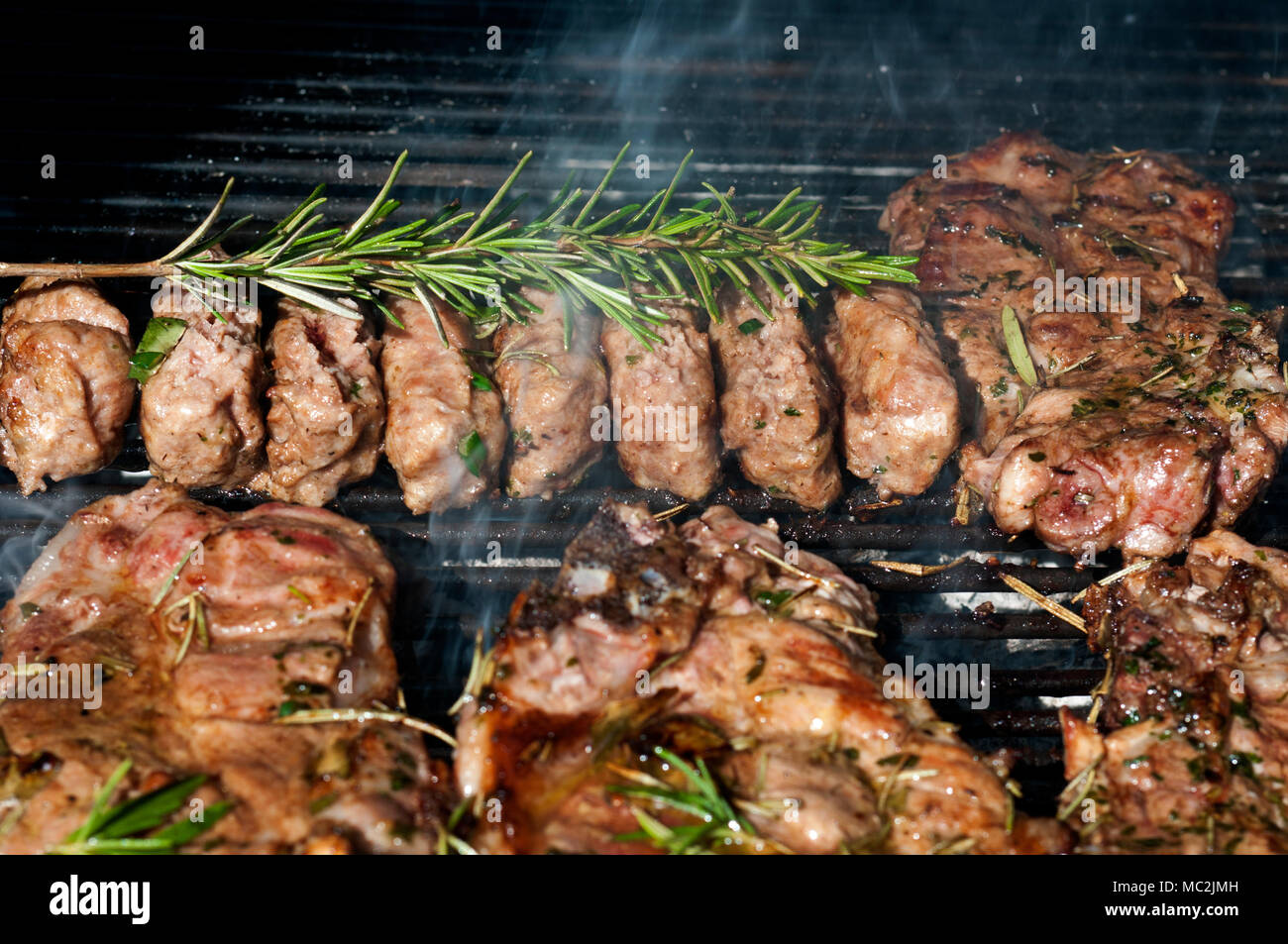 Mediterian titolo di griling la carne Foto Stock